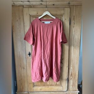 Not Perfect Linen Short Sleeve Linen Dress